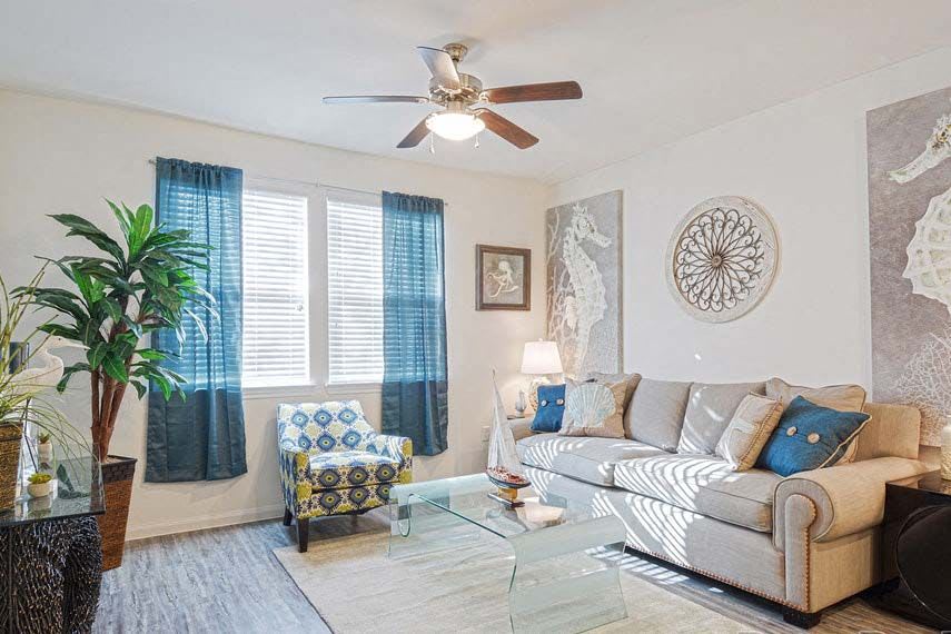 The Cove Apartments living room interior - Ingleside, TX