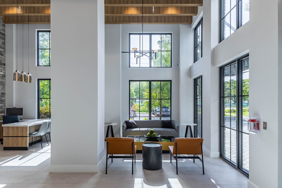 Leena Plantation lobby with high ceilings and windows - Plantation, FL