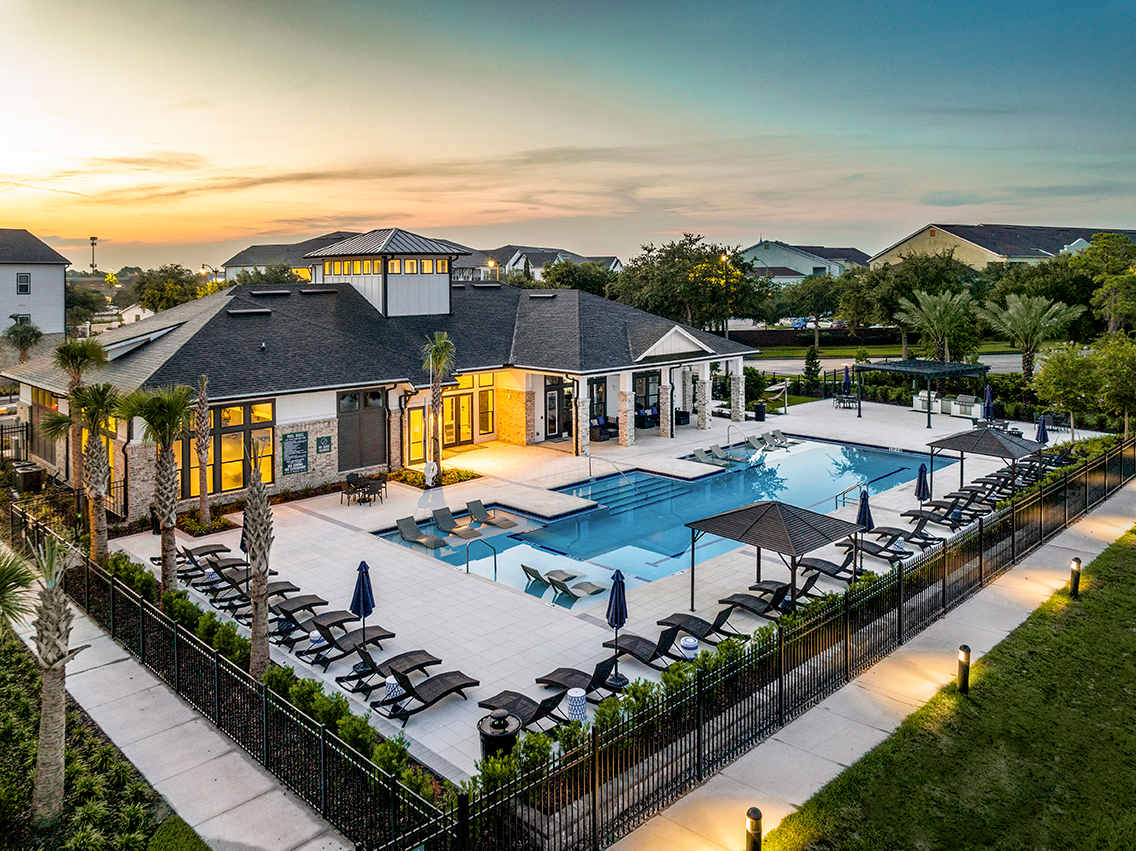 The Clarke at Kendall Town Apartments pool and cabanas - Jacksonville, FL