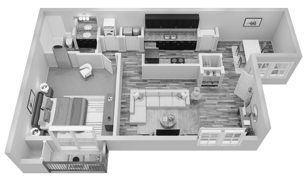 Waters Edge Apartments The Oliver floor plan - Sandy Springs, GA