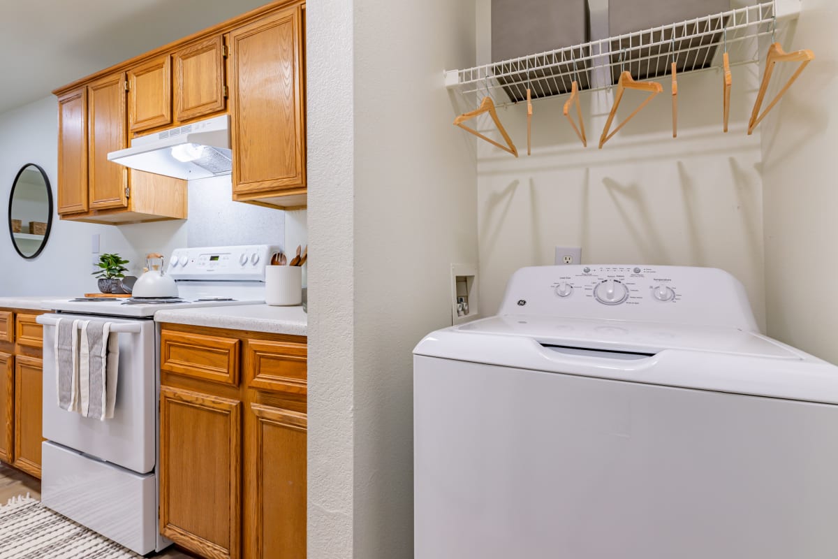 Revive Benton Apartments in-unit washer and dryer area - Benton, AR