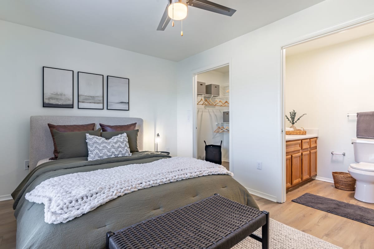 Revive Benton Apartments bedroom and bathroom view - Benton, AR