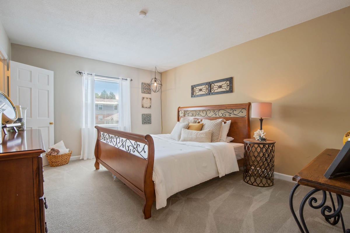 Sherwood Station Apartments model bedroom - Winston-Salem, NC