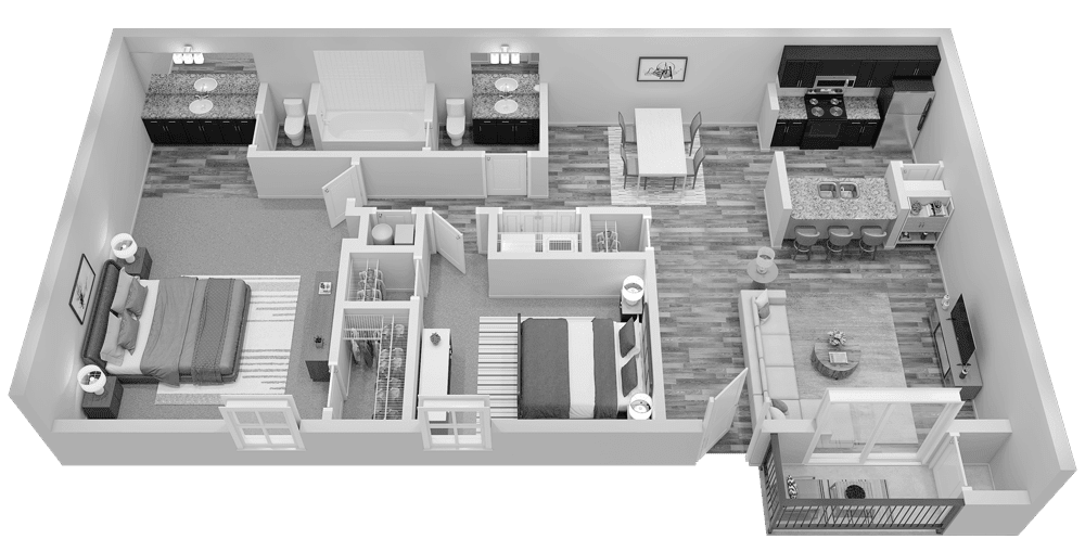 Waters Edge Apartments The Sinclair floor plan - Sandy Springs, GA
