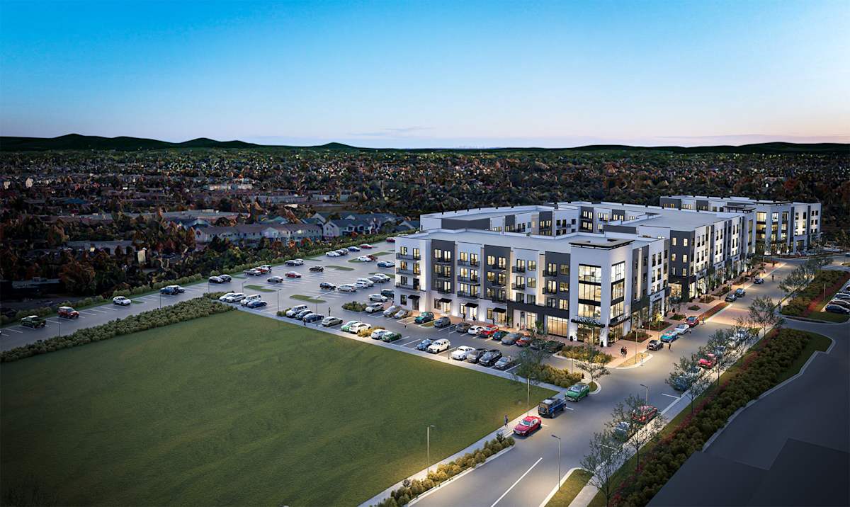 Vintage 1959 Apartments exterior dusk rendering - Murfreesboro, TN