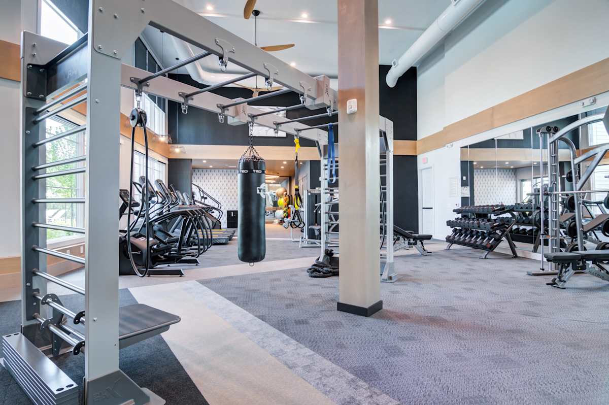The Collier Sugar Hill Luxury Apartments fitness center equipment - Sugar Hill, GA