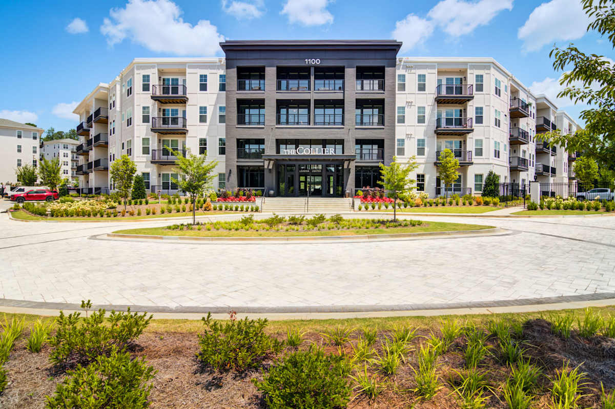 The Collier Sugar Hill Luxury Apartments exterior building entrance - Sugar Hill, GA