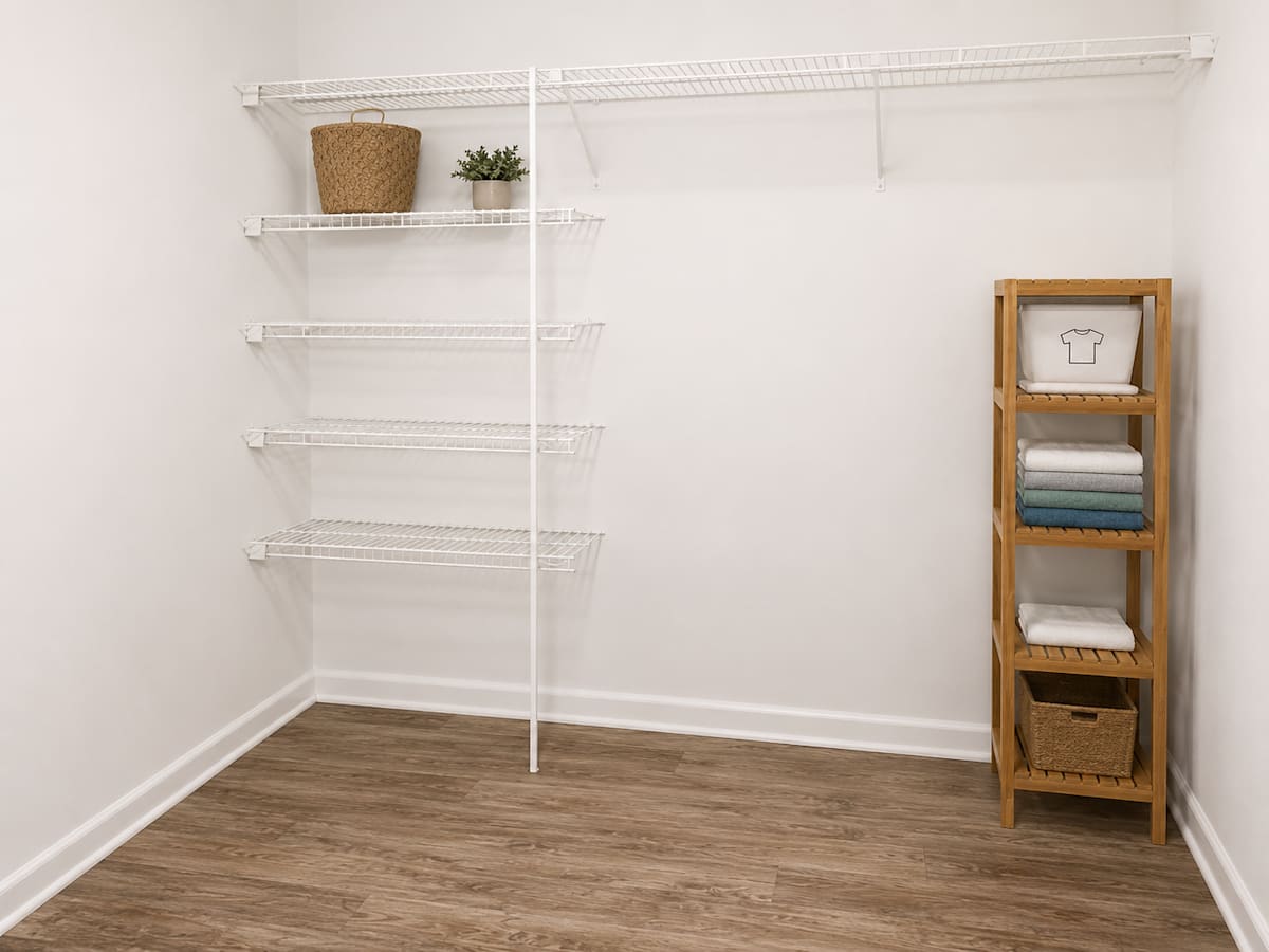 The Mill Apartments closet shelving and storage - Harrisonburg, VA