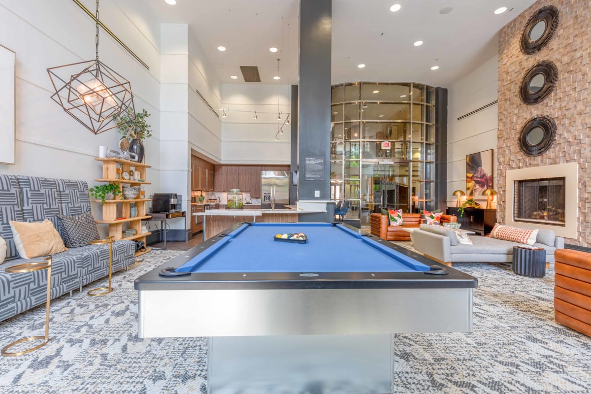 The Alaire Twinbrook Station Apartments resident lounge with pool table - Rockville, MD