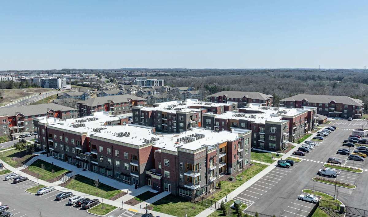 The Enclave at Providence Luxury Apartments community buildings and parking - Mt. Juliet, TN