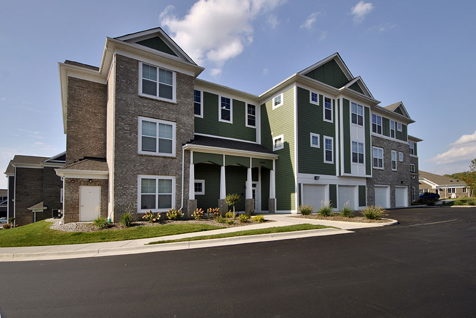 The Haven Apartments exterior building and parking - Wyoming, MI