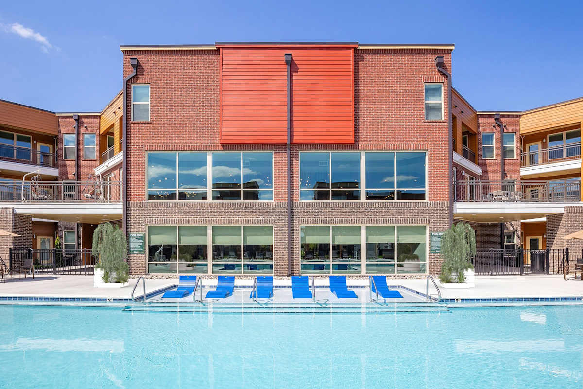 The Enclave at Providence Luxury Apartments pool with in-water loungers - Mt. Juliet, TN