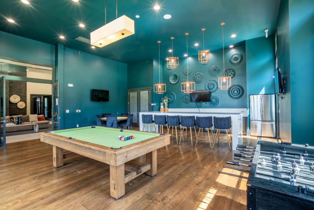 Velo Verdae Apartments game room with pool table - Greenville, SC