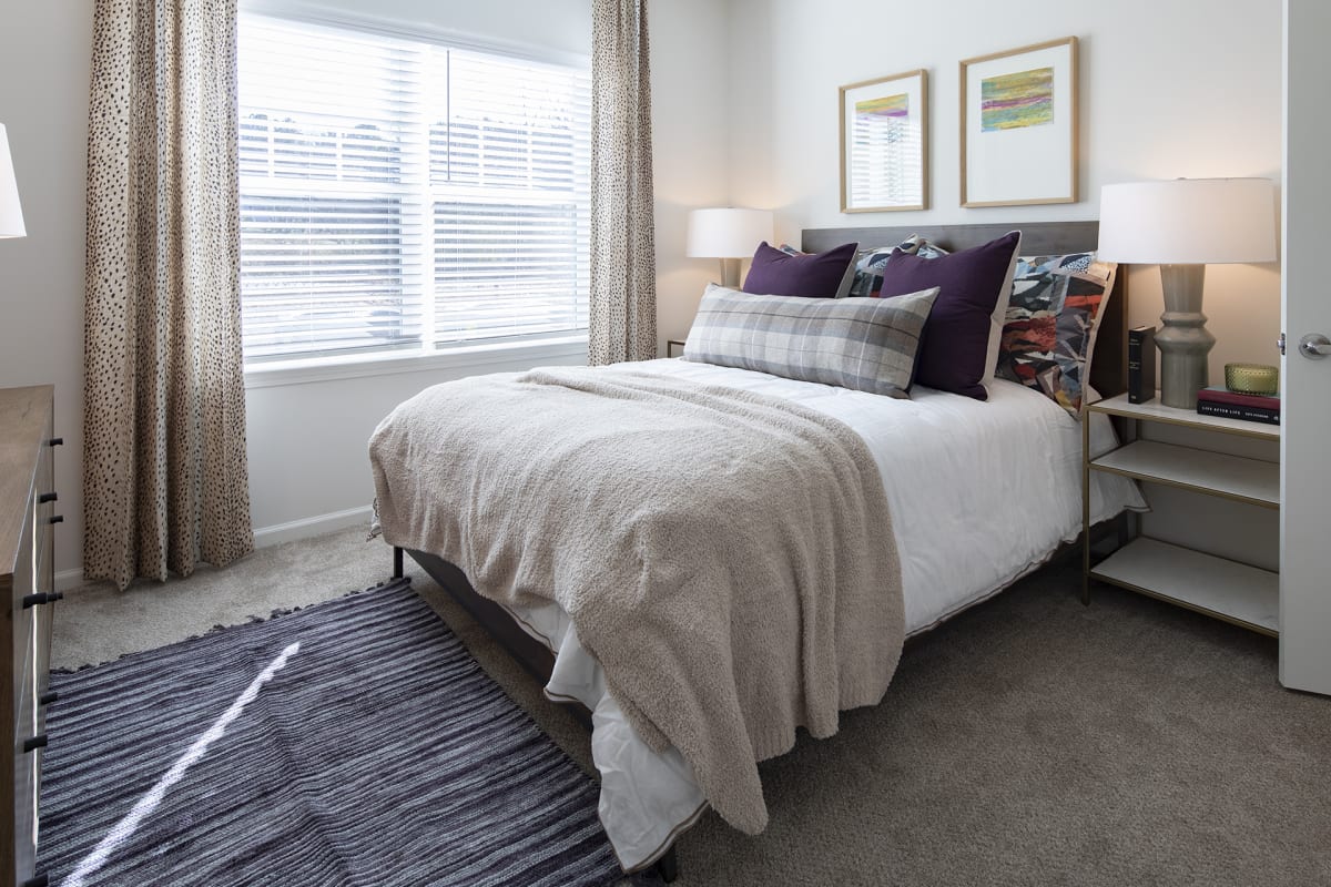 Waterleaf at Cold Springs apartment bedroom with window - Huntsville, AL