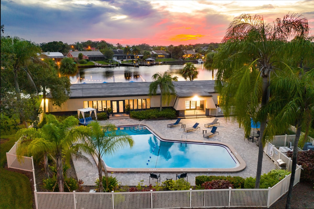 Waterview at Rocky Point Apartments aerial view of pool - Tampa, FL