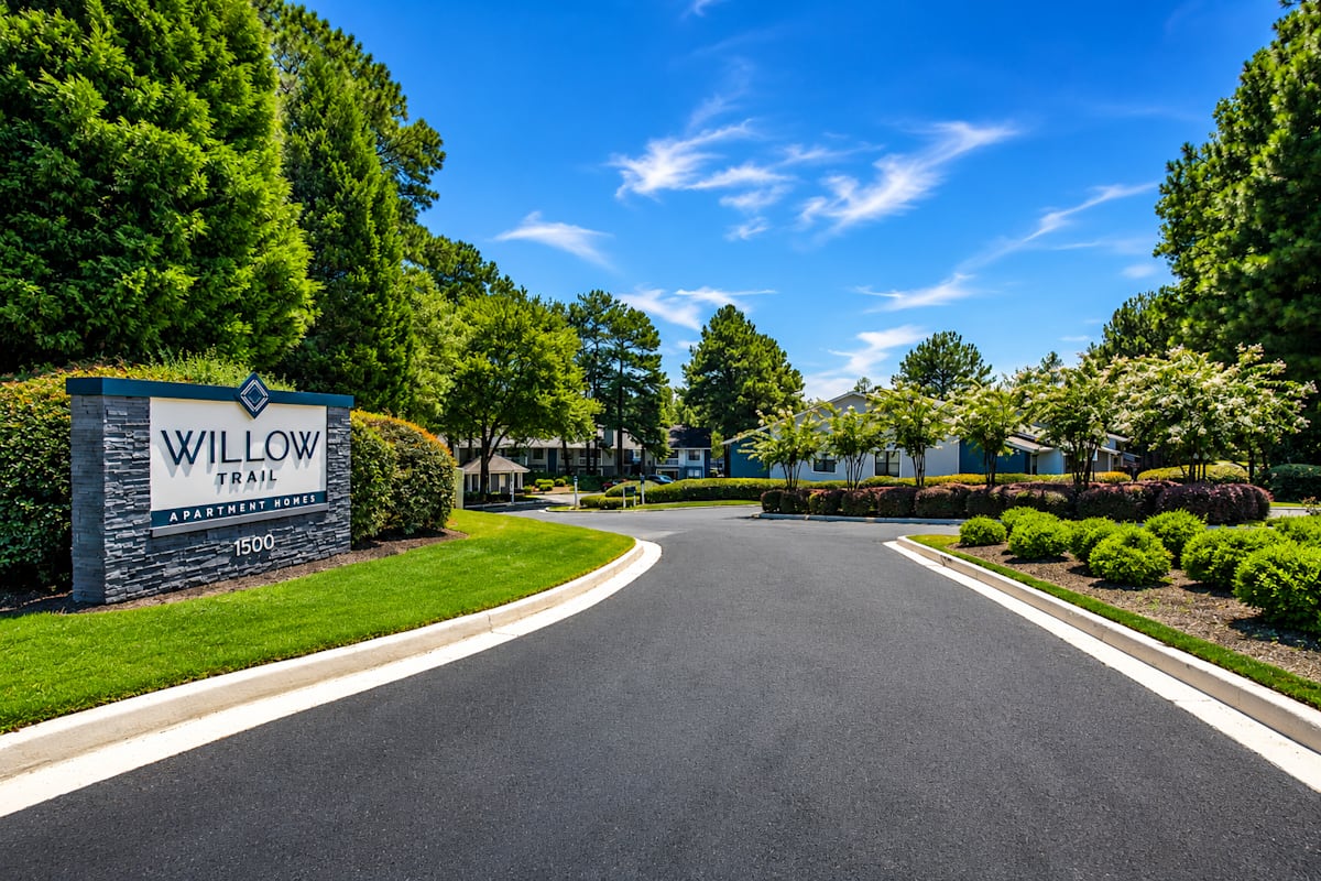 Willow Trail Apartments community entrance sign - Norcross, GA