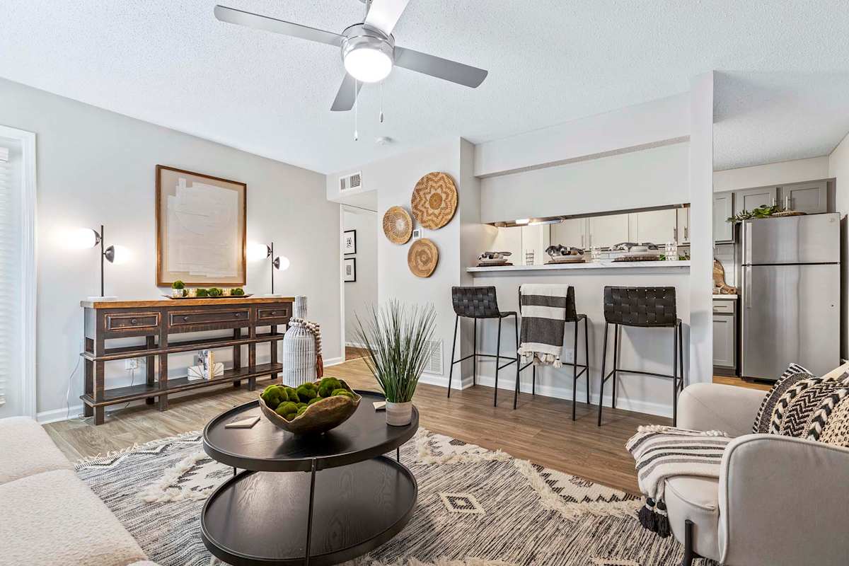 Willow Trail Apartments staged living room - Norcross, GA
