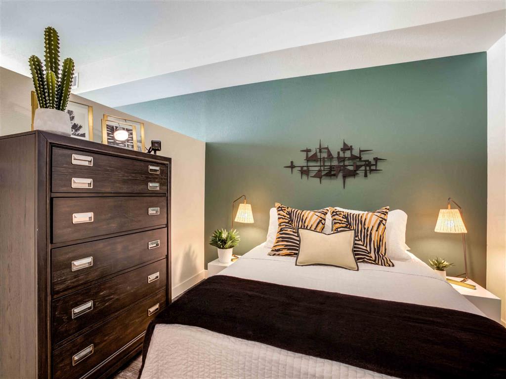 Furnished bedroom shown at Circa Central Avenue.