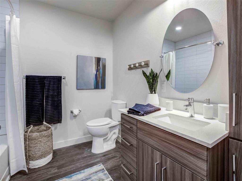 Apartment bathroom at Circa Central Avenue.