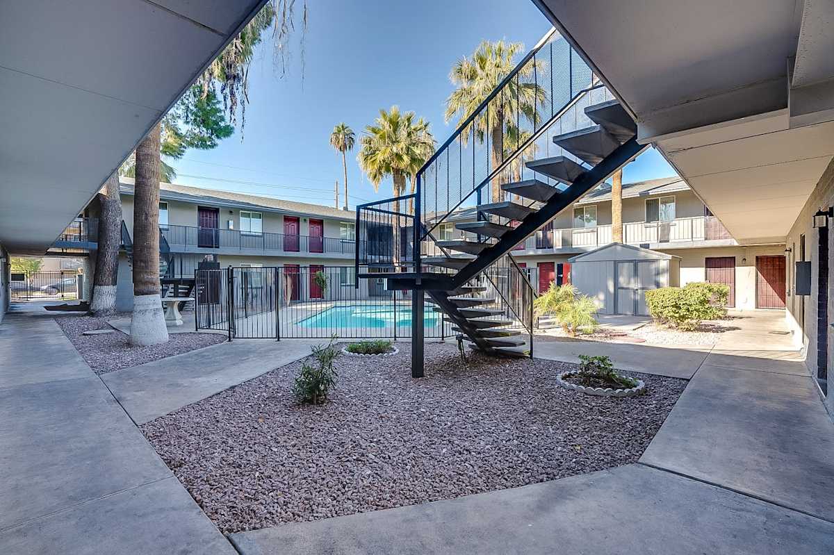 Building exterior at Canberra Apartments.