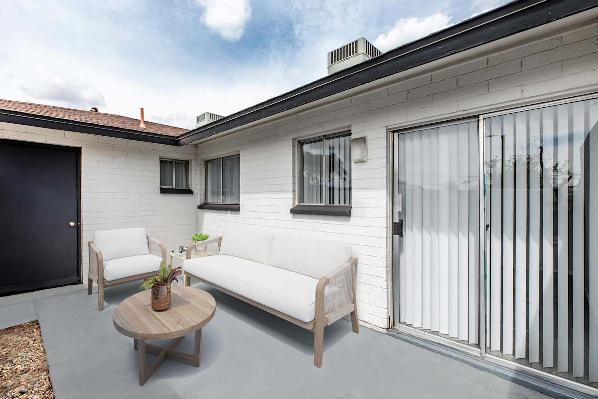 Balcony or patio at The Cara Apartments.