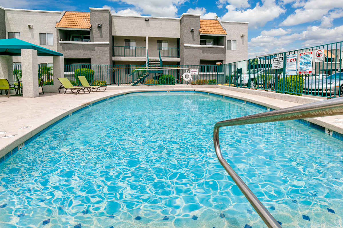 Swimming pool and surrounding lounge deck — view 3 at Canyons on Colter.