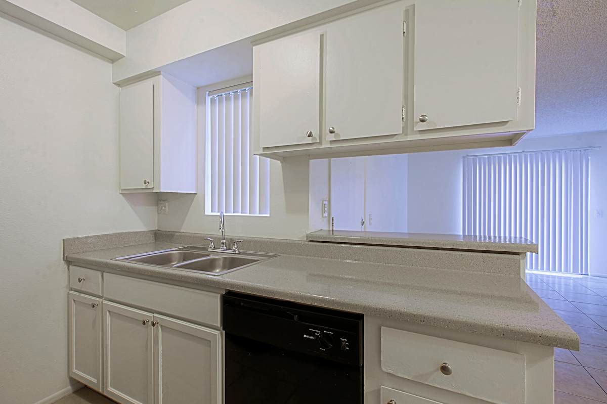 Apartment kitchen — representative home at Paloma Village.