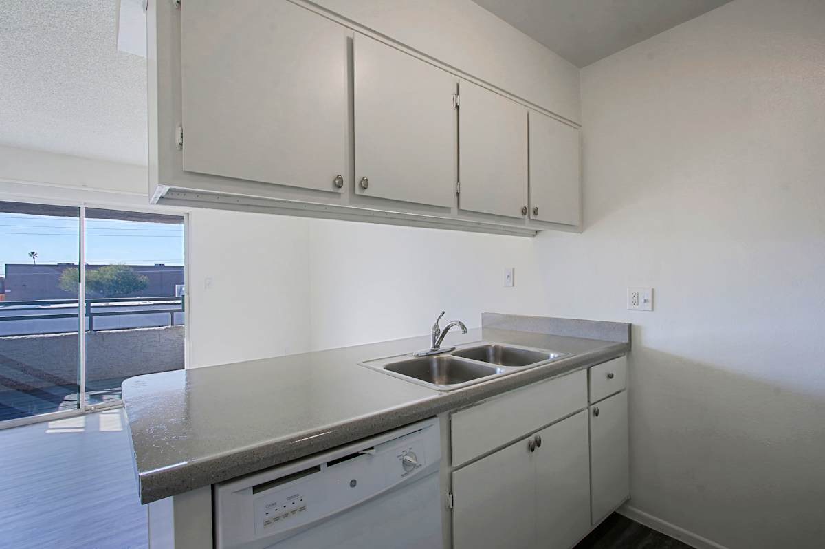 Apartment kitchen — representative home at Paloma Village.