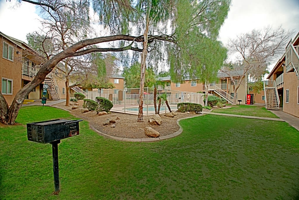 Courtyard and grounds at Vista Village.