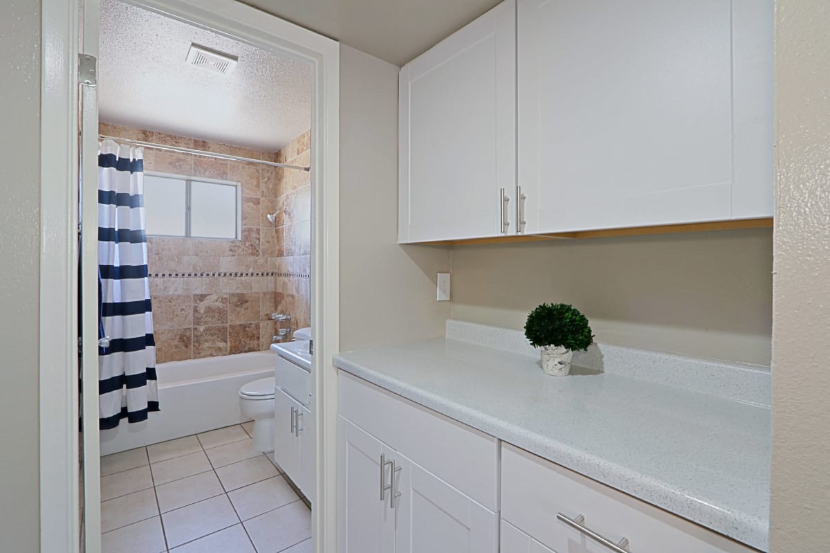 Closet storage — representative home at Villas on 28th.