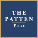 a square with the text the patient east on a blue background