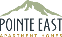 the logo for point east apartments