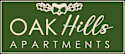 A logo for Oak Hills Apartments with a heart-shaped leaf design.