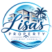A logo for Lisa's Property featuring a building and palm trees.
