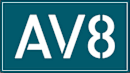 A blue sign with the letters AV8 on it.