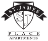 The image is a logo for St. James Place Apartments.