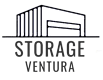 a green logo with the words storage on a green background