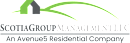 The image is a logo for a company named Scotiagroup Management LLC, which is a residential company.