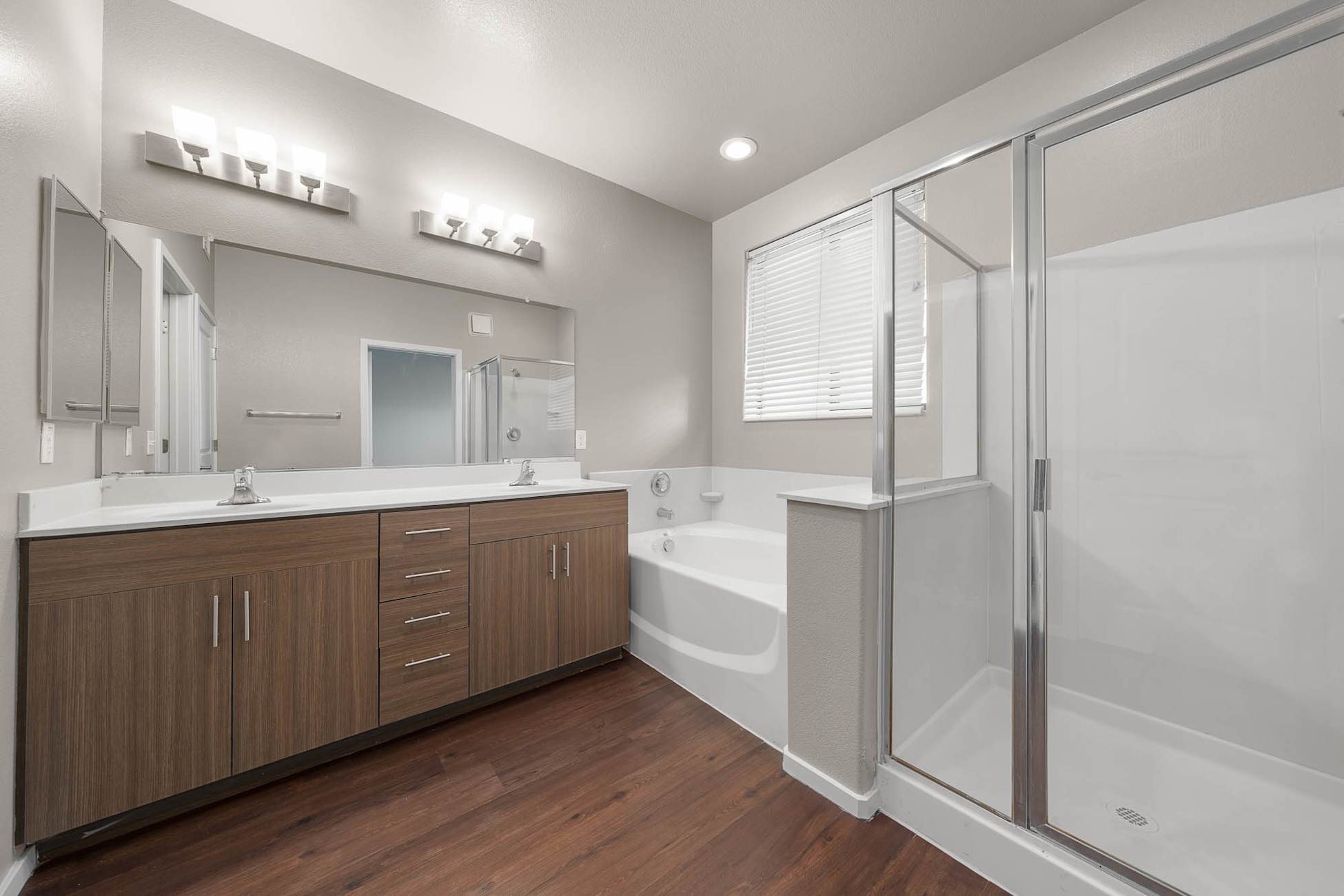 Apartment bathroom — representative home at Cobalt on 32nd Street.