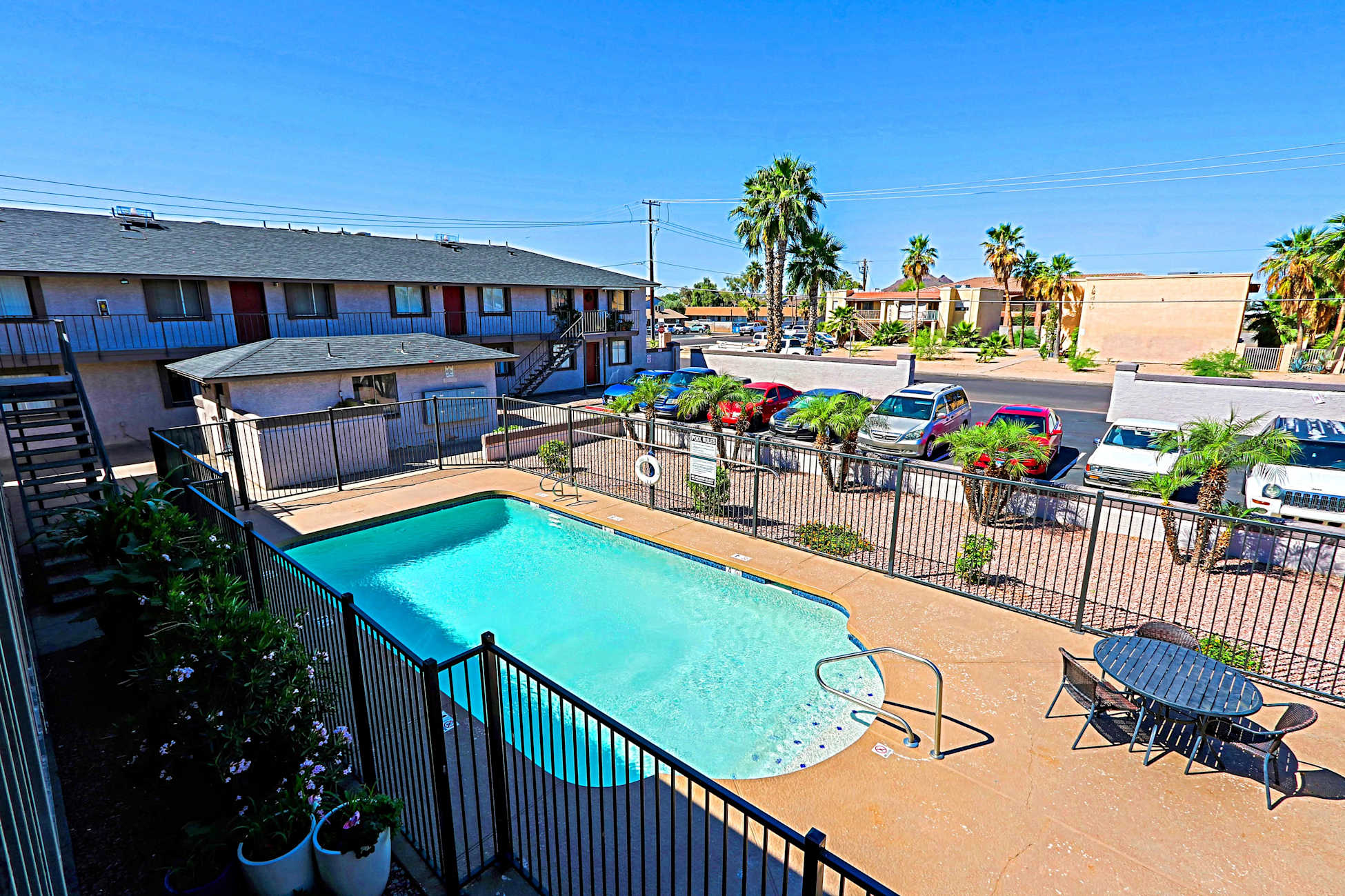 Pool and poolside area at Paradise Arbor.