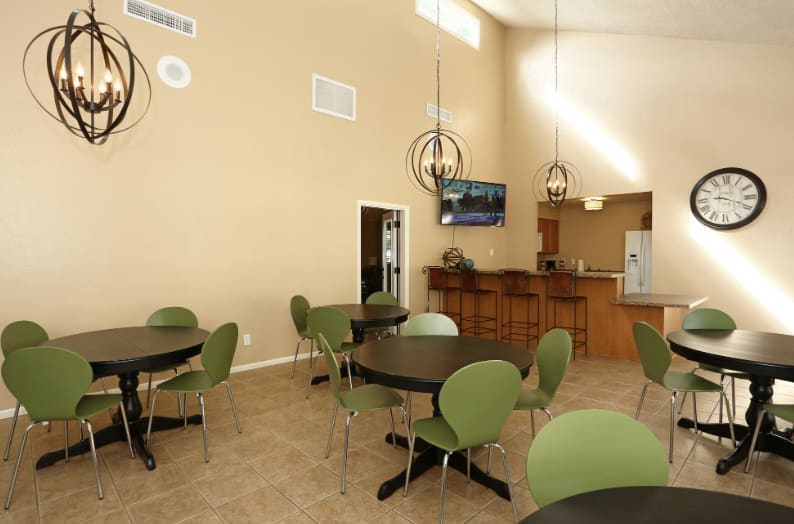 Shared interior space at The Summit Apartments.