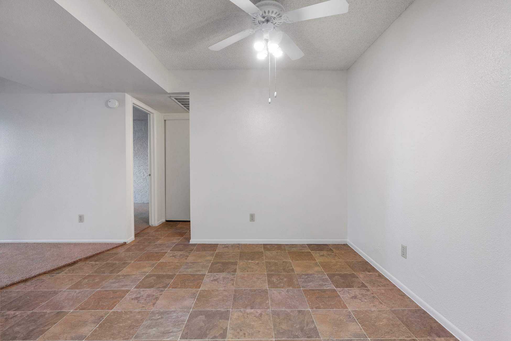 Unfurnished dining area — representative home at Townhomes on the Park Apartment Homes.
