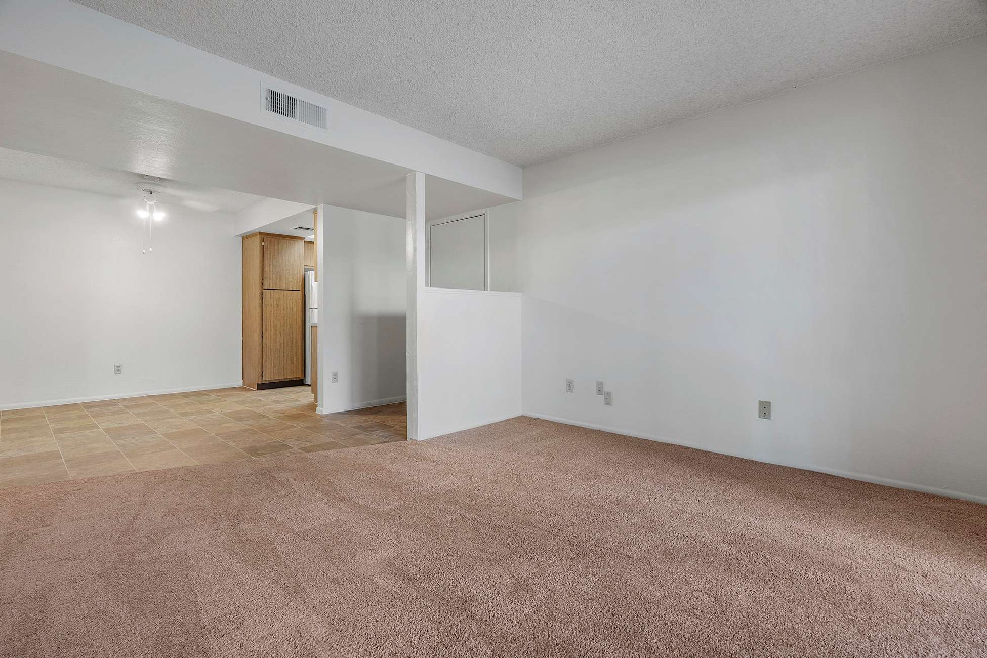 Unfurnished apartment interior — representative home at Townhomes on the Park Apartment Homes.