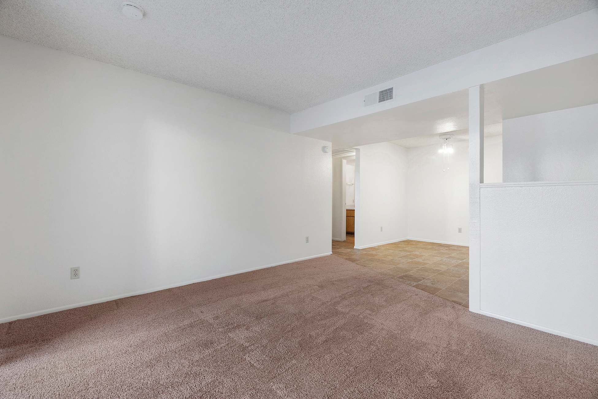 Unfurnished apartment interior — representative home at Townhomes on the Park Apartment Homes.