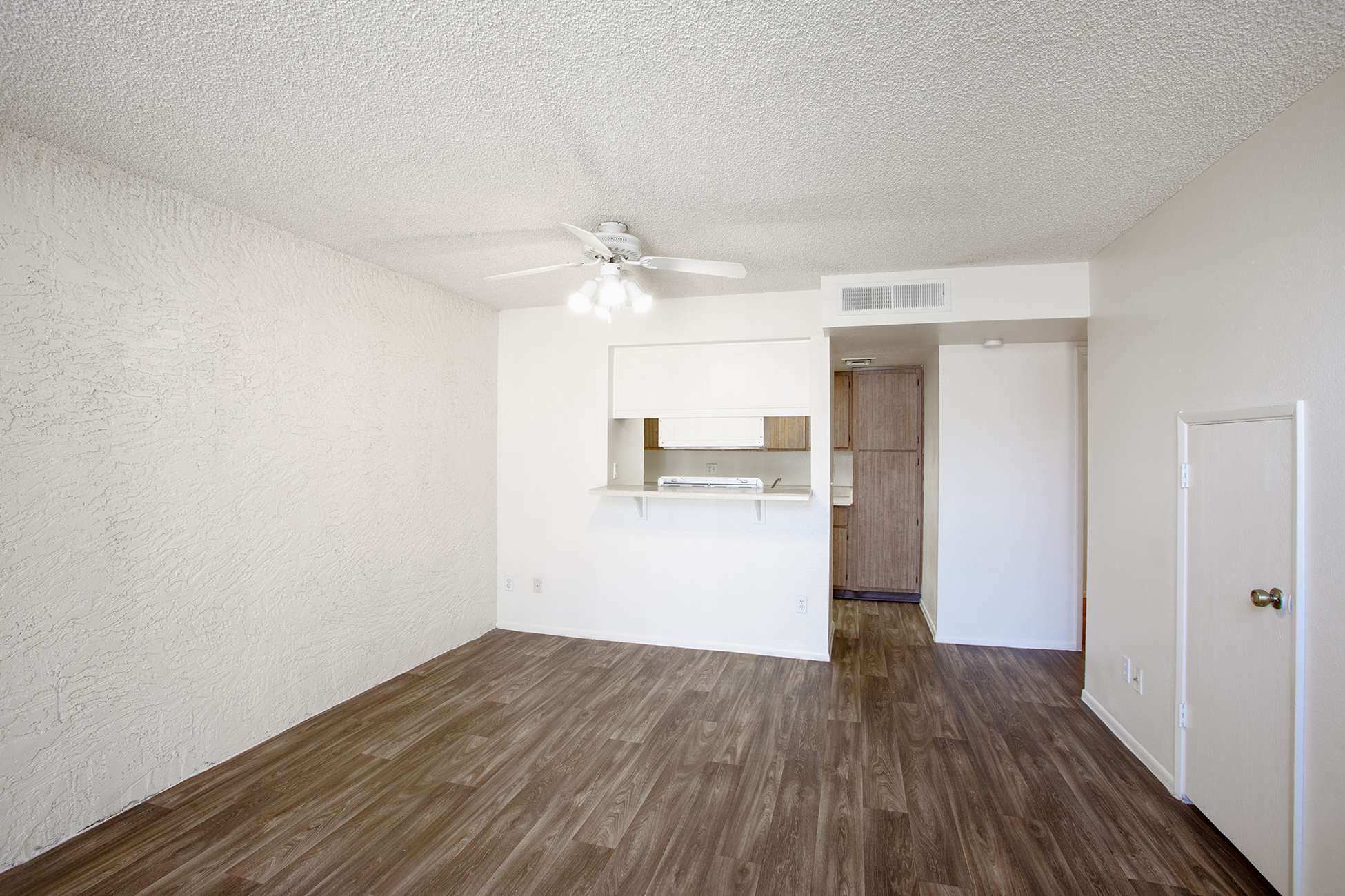 Unfurnished apartment interior — representative home at Townhomes on the Park Apartment Homes.