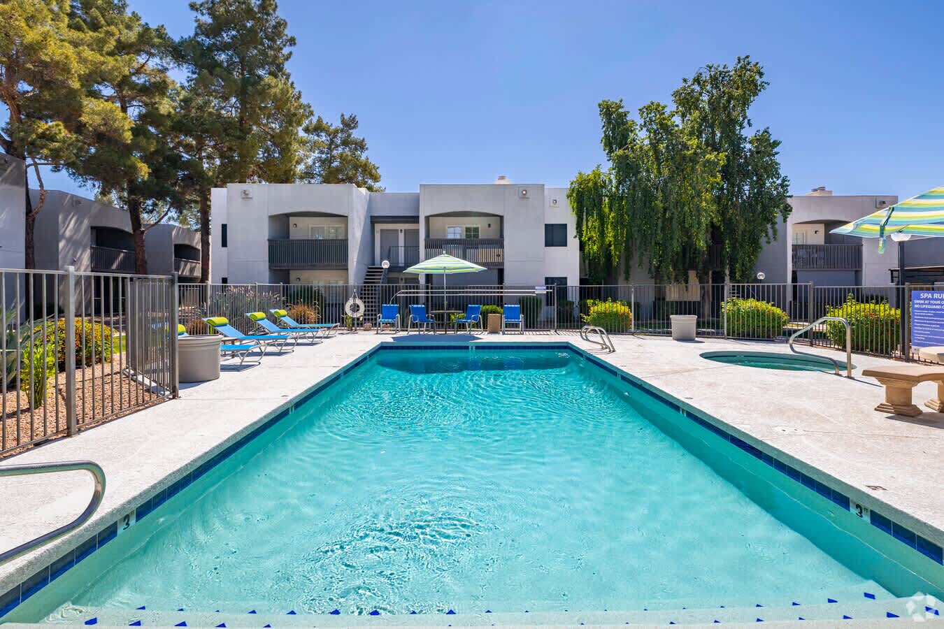 Pool and poolside area at Stonebridge.