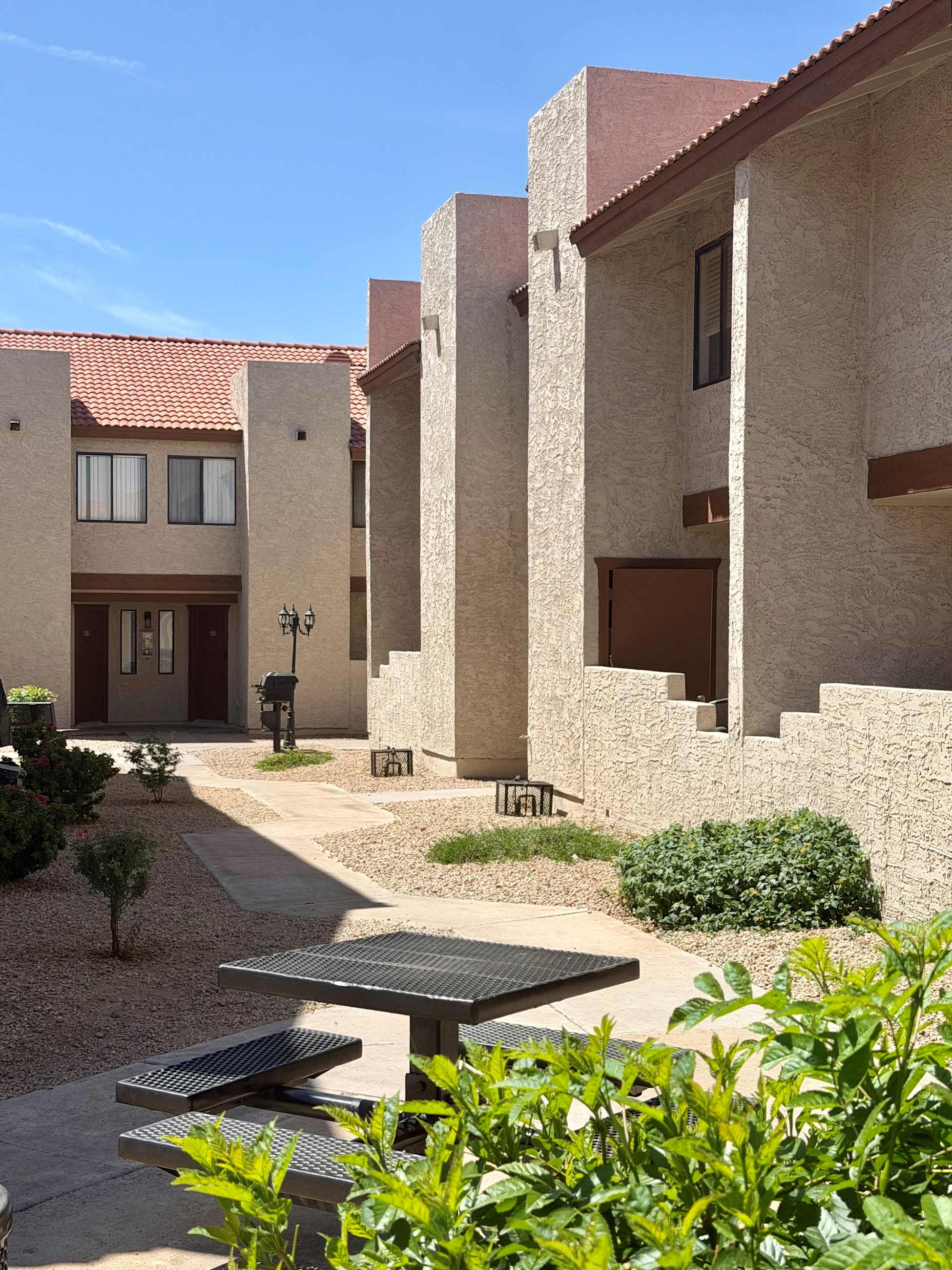 Shared outdoor space at Windsprings Apartments.