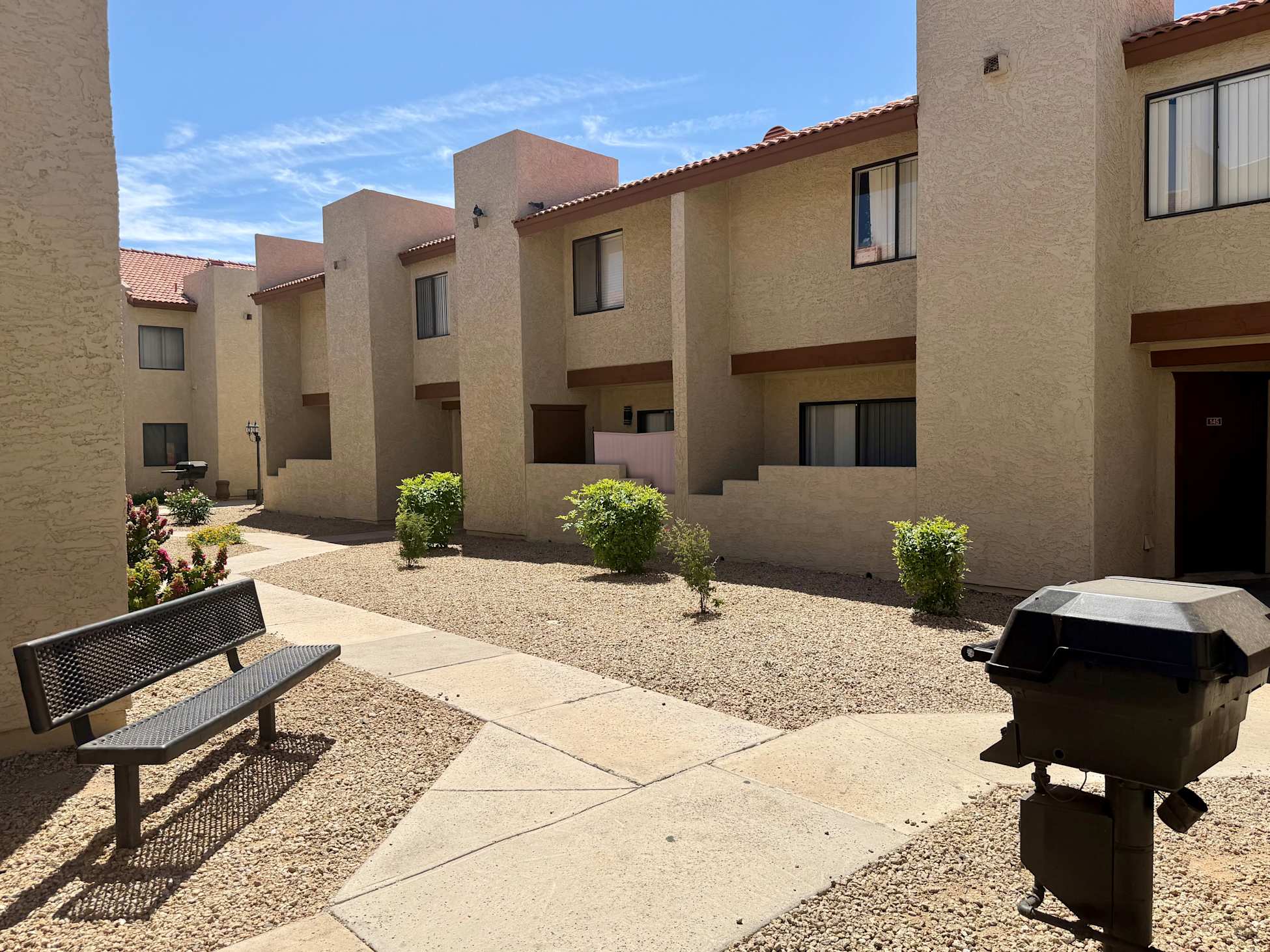 Outdoor grills at Windsprings Apartments.