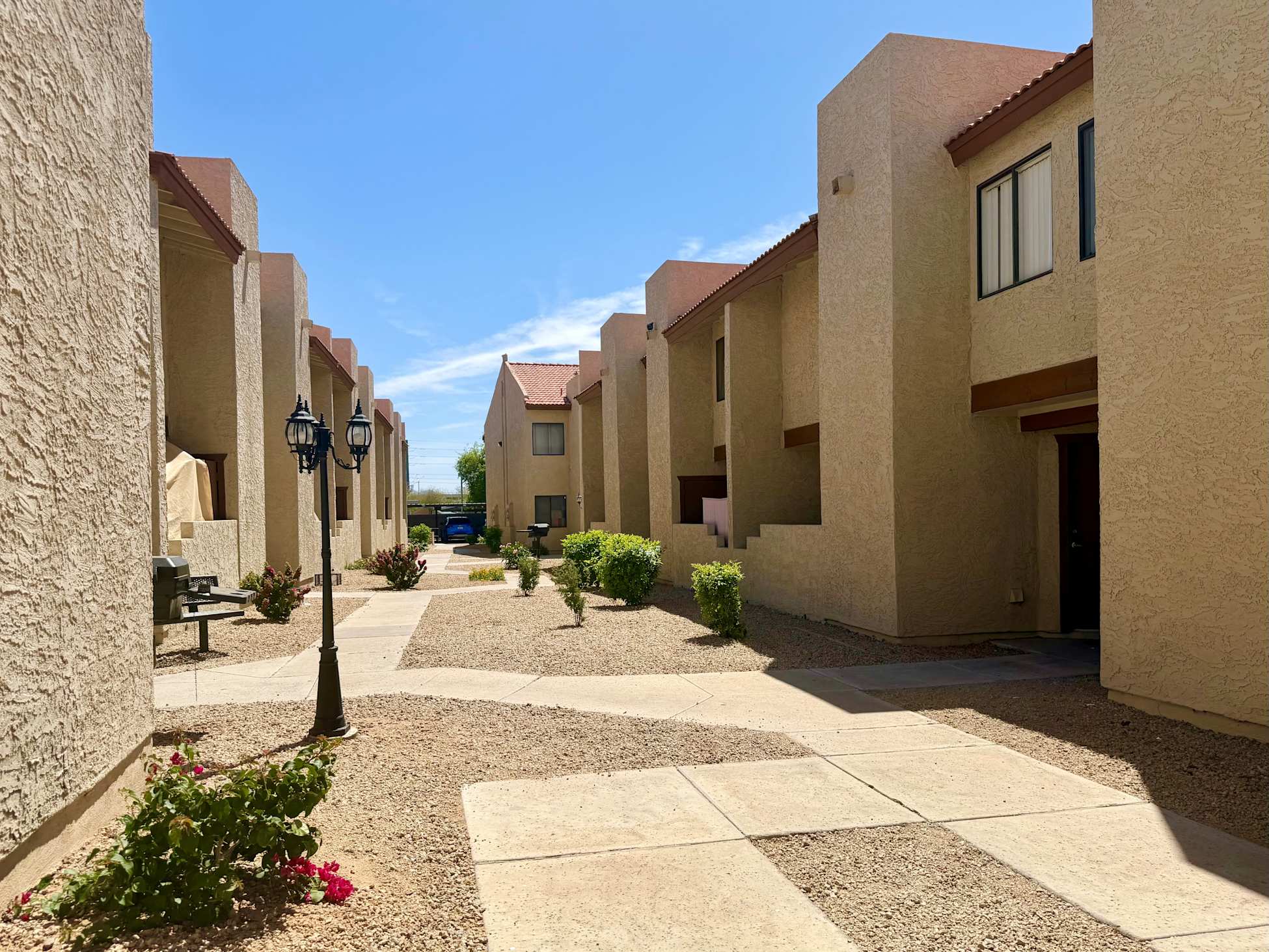 Shared outdoor space at Windsprings Apartments.