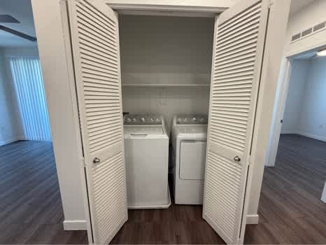In-home laundry area — representative home at Mustang Villas.